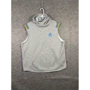 Under Armour Curry Sleeveless Hoodie Gray Geometric Accents XXL‎ Mens
